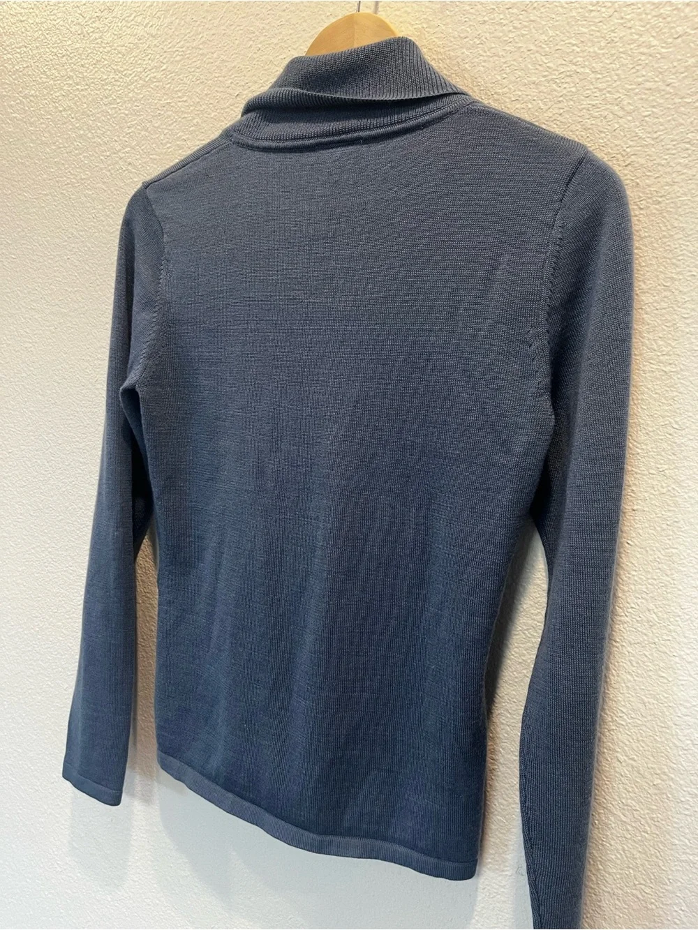 Ann Taylor Slate Blue Shawl Collar Wrap Cardigan - Picture 2 of 8